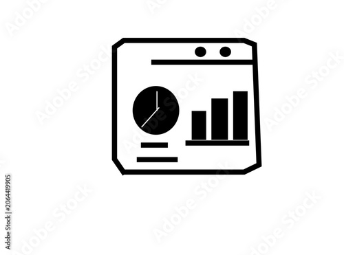 vector illustration of a silhouette of a data report