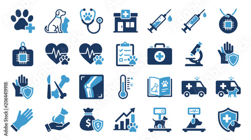 Medical Healthcare Symbols Icons Set.