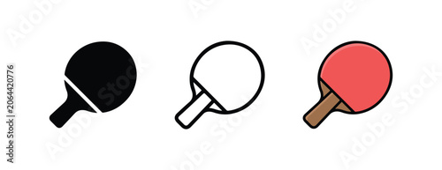 table tennis rackets in black white and red colors for sports and games equipment