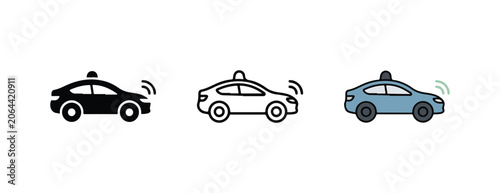 taxi cars in different colors with signal lights on sides  black white and blue vehicles