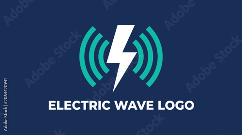 Electric Wave Logo with Lightning Bolt and Signal Waves.