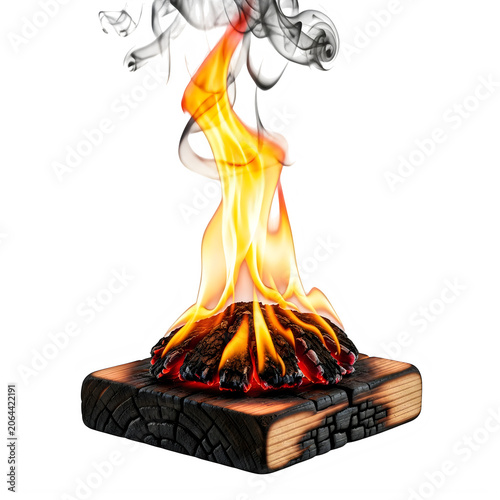 Old book burning with bright orange flames and grey smoke