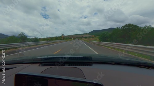 Driving pov on a rural highway in mexico