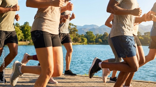 Athletic Runners in Action During Organized Race Event