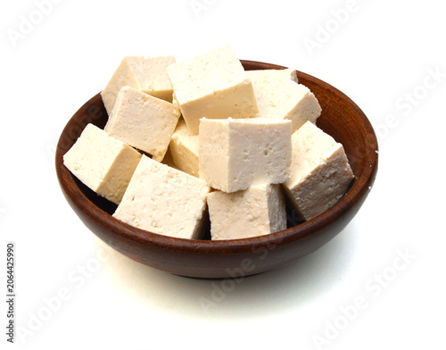 Coseup tofu isolated on white background 