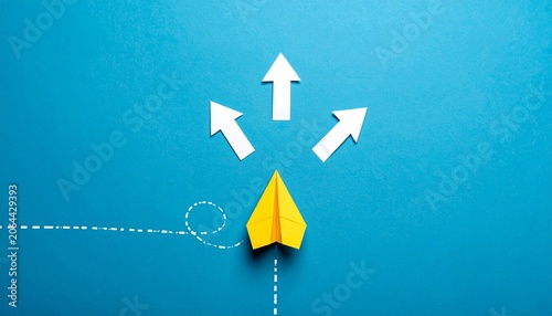 Paper Airplane with Direction Arrows