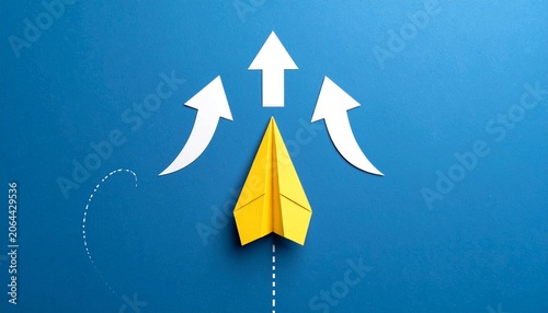 Paper Airplane with Direction Arrows