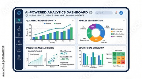 AI Powered Analytics Dashboard with Business Intelligence and Machine Learning Insights