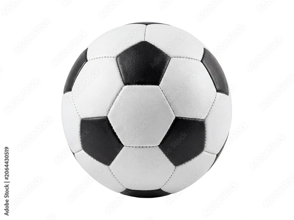 Naklejka premium Classic Black and White Soccer Ball Isolated on White Background 02