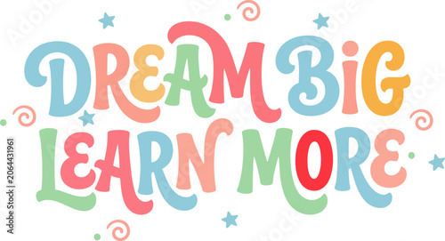 Colorful typography design for school students with bright stars and swirls icon back to school typography.