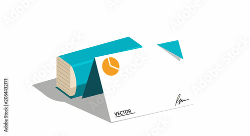 A vector graphic illustration of an open folder