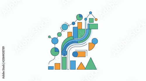 A colorful abstract graphic with various shapes (4)