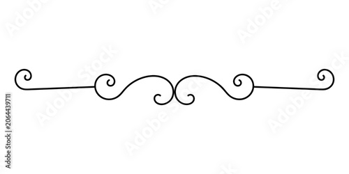 Elegant black swirl flourish design element for borders and invitations