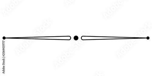 Billede på lærred Black decorative line divider with dots for text layout and page separation