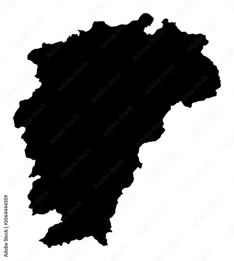 Fototapeta premium A contour map of Jiangxi. Chinese province-level division silhouette