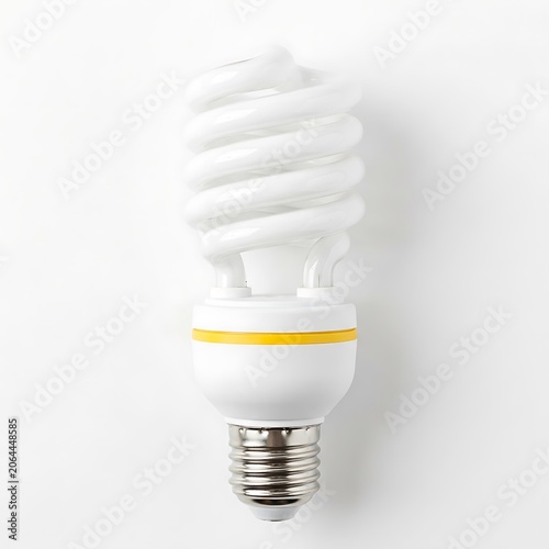 Energy saving compact fluorescent light bulb isolated on white background