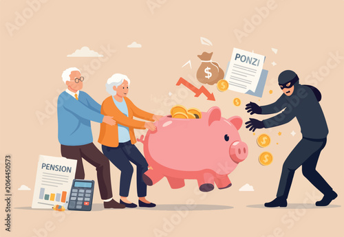 Bild auf Leinwand Protect retirement pension money from fraud, ponzi scheme or cost and tax that i