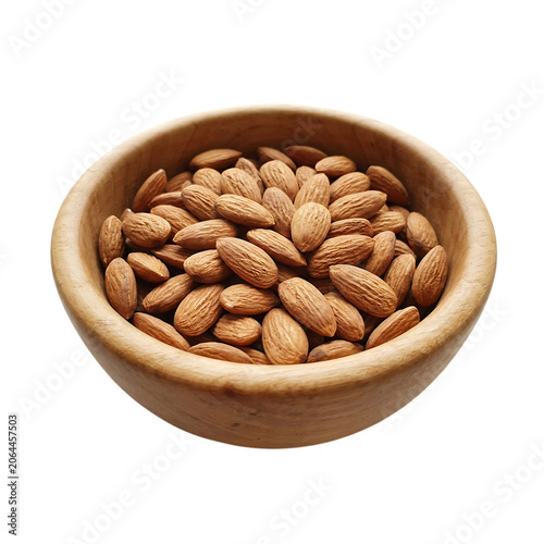 Wooden bowl filled with brown nuts