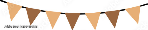 Rustic Triangle Bunting Banner Decoration Isolated on White Background