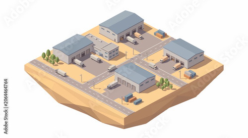 Принти на полотні Industrial complex with several buildings.