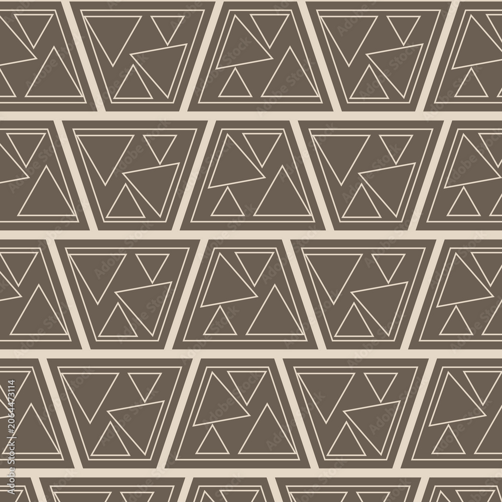 Fototapeta premium Modern geometric pattern of seamless abstract triangles in neutral tones
