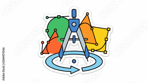 A drawing compass with graphs