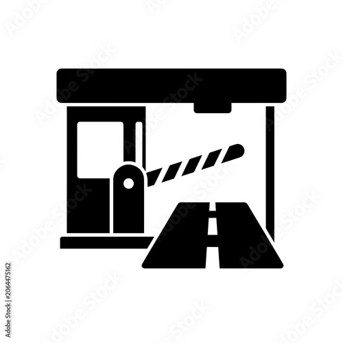 Obraz na płótnie Toll booth gate and road access point icon with transportation, checkpoint