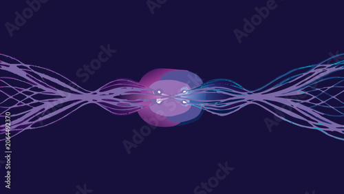 Abstract wave pattern in shades of purple and blue a symmetrical vector illustration waves patterns digital art