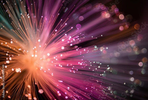 Abstract Digital Technology High Speed Data Light Trails Background
