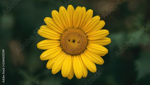 Macro view of a yellow daisy blooming with intricate petal detail in nature
