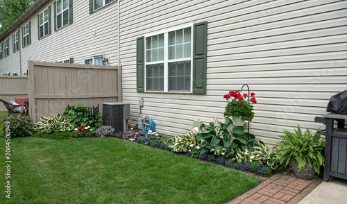 Private Back Condo Garden in Summer 