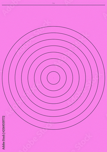 Blank concentric circles on pink background for design use  