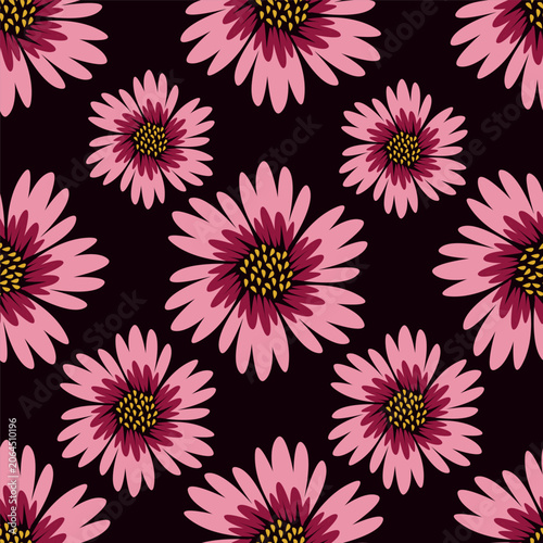 Beautiful seamless floral pattern with watercolor summer flowers. Stock illustration