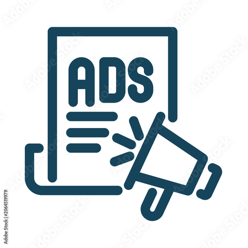 Ads megaphone icon isolated on transparent background