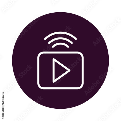 Wi fi video streaming icon isolated on transparent background