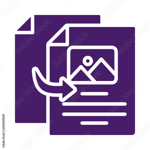 File import icon document with image insertion isolated on transparent background
