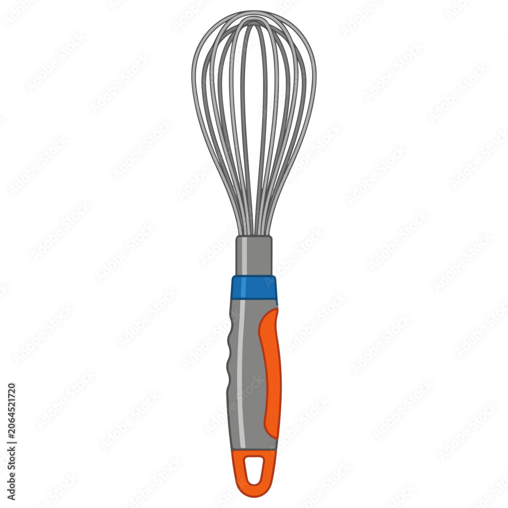 Naklejka premium Whisk Kitchen Utensil Flat Design Vector