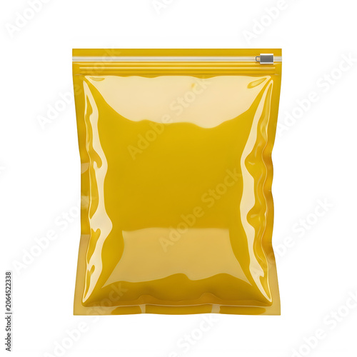 Golden yellow snack chip bag standing upright