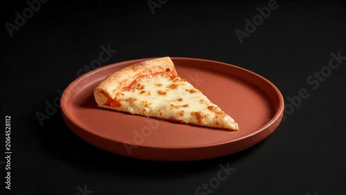 Single slice of cheese pizza on plate