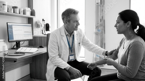 Doctor And Patient Consultation In Modern Medical Office