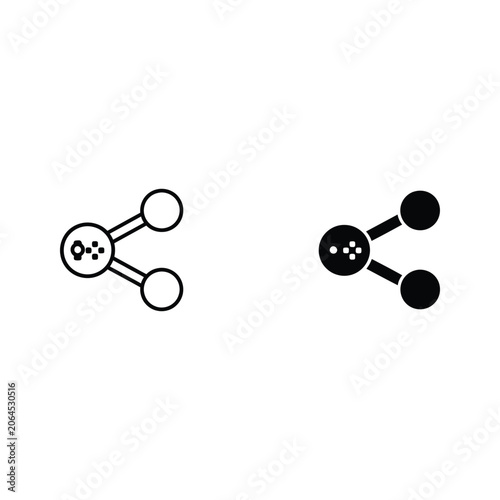 Molecule diagram with two atoms connected by a single bond atomic structure chemical bond