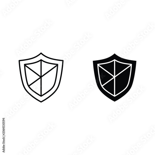 Shield logo geometric design concept illustration with modern design, minimalist design