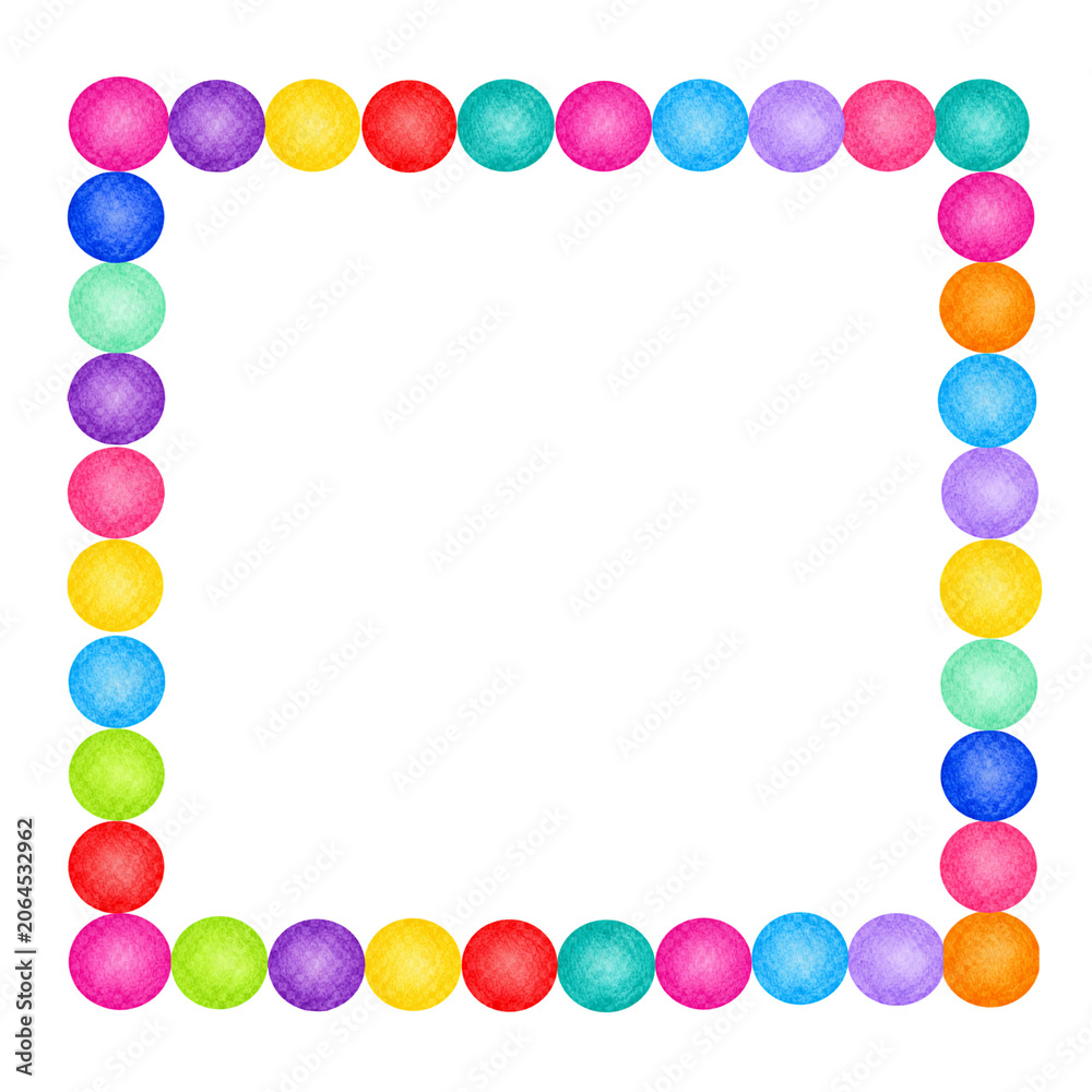 Fototapeta premium Colorful Candy Circle Border Frame on White Background