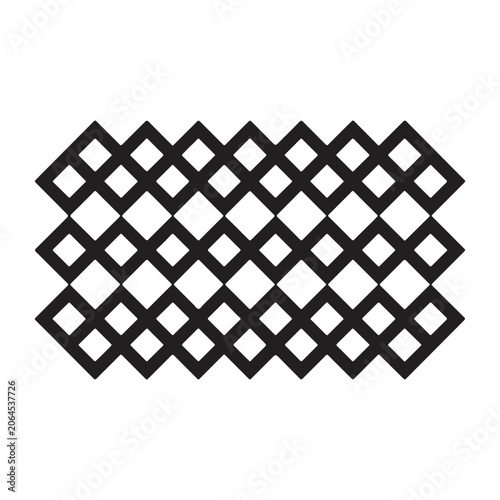 Abstract geometric seamless pattern made of simple black diamond shapes arranged in a repeating grid structure