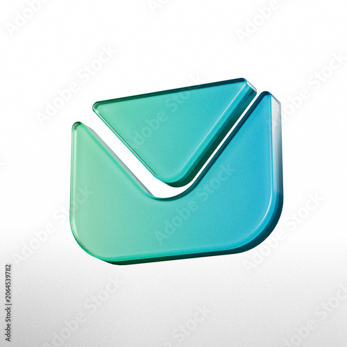 Glossy blue email envelope icon for digital communication