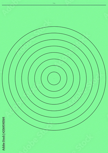 Blank concentric circles on green background for design projects  