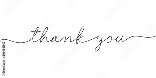 thank you lettering continuous single one line art drawn  phrase on white black background. hand drawing of word text thanks, One continuous line drawing typography line art of thank you word writing 