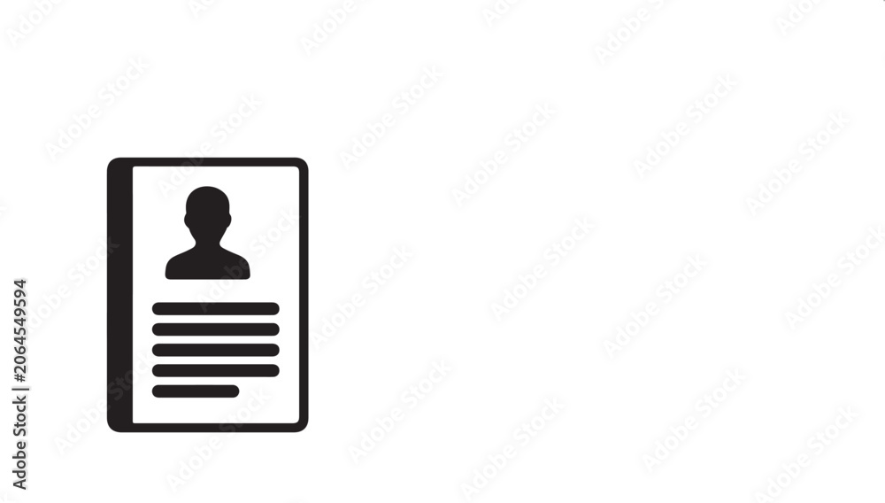 Obraz premium Minimalist User Profile Icon Representing Digital Identity, Personal Information Document, and Online Account Details