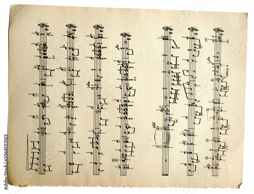 Tableau sur toile abstract sheet music - partitura - abstract musical symbols vintage Sheet Music