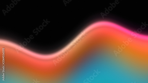 Abstract fluid gradient wave background with glowing neon colors and grainy noise texture on black